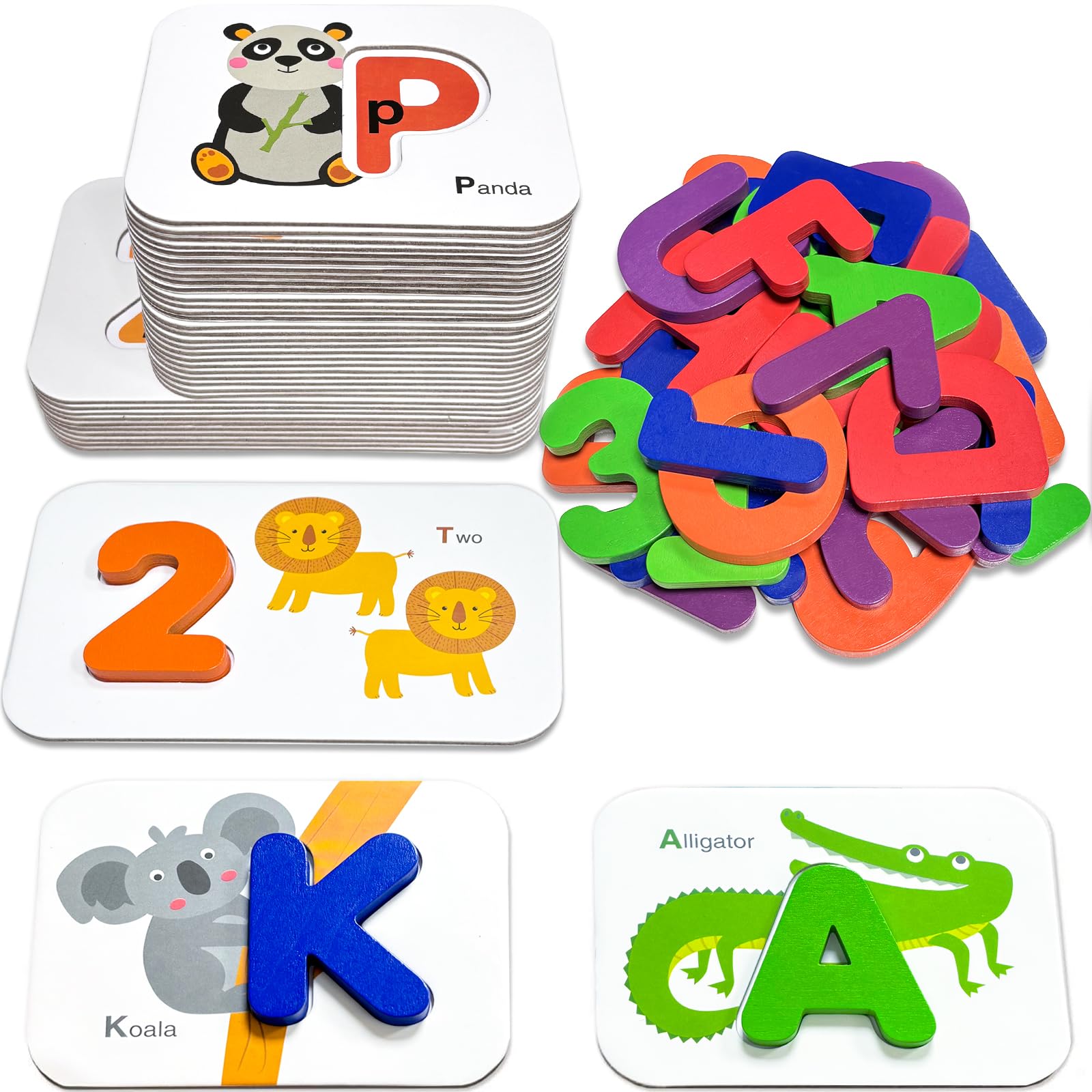 Gojmzo alphabet flash cards with storage box promote tidy-up and early literacy