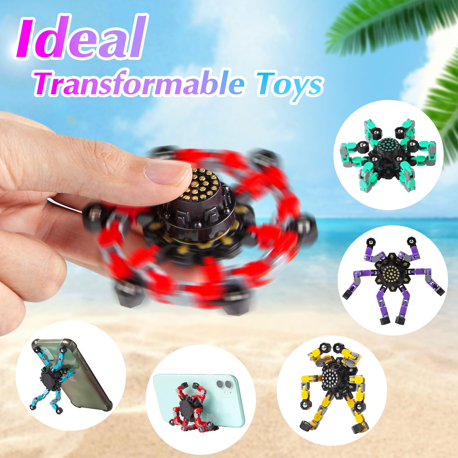 Gokeey transformable fidget spinner deformable chains enable custom shapes.