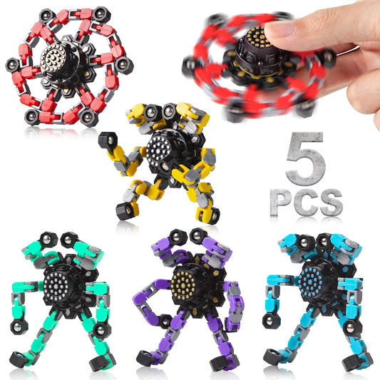 Gokeey transformable fidget spinner red for focused play and tactile fun.