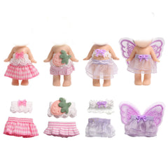 Goktvai 4 sets 3in angel doll clothes collection: pastel outfits for shelf displays