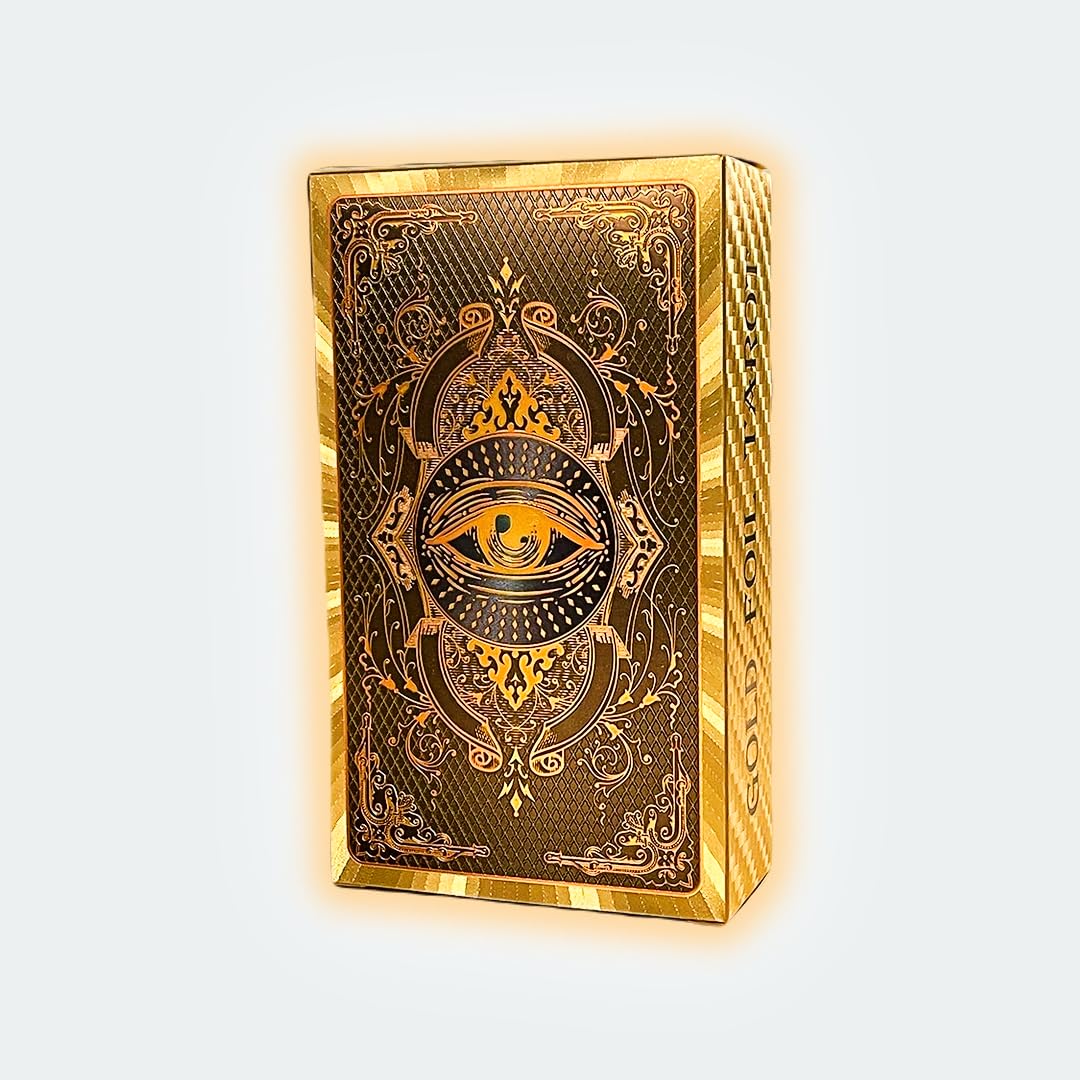Spanish and English Golden Foil Tarot Deck—golden foil detail enhances aesthetic readings.