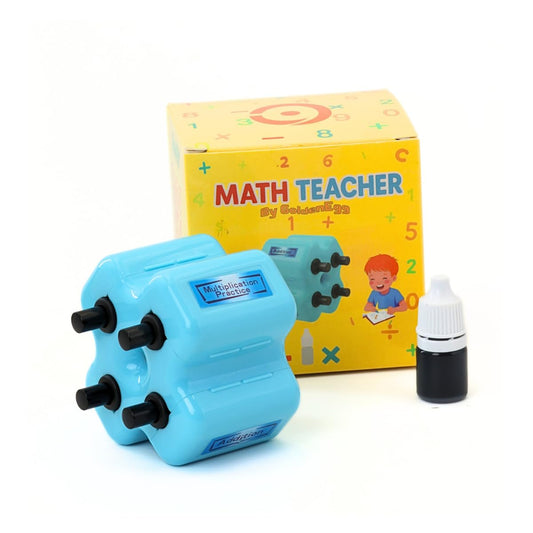 GoldenEgg Math Teacher 4-in-1 Addition stamp enhances speed and accuracy during drills.