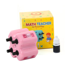 GoldenEgg Math Teacher Roller Stamp performing addition drills for quick practice at home.