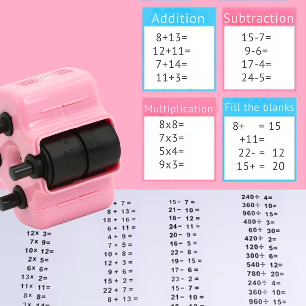 GoldenEgg Math Teacher Roller Stamp demonstrating subtraction to boost classroom speed and accuracy.