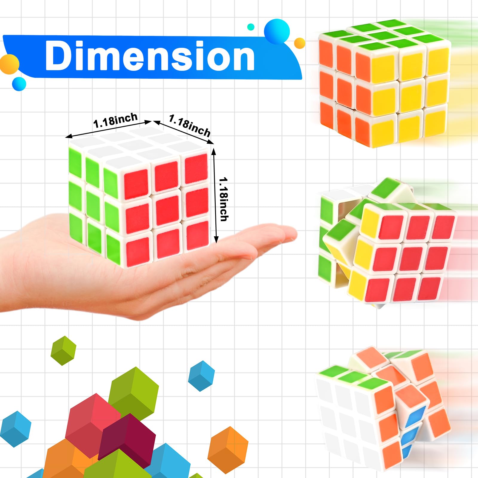 GOLDGE 40 Mini Cube Puzzles: colorful mini cubes perfect for rewards and play