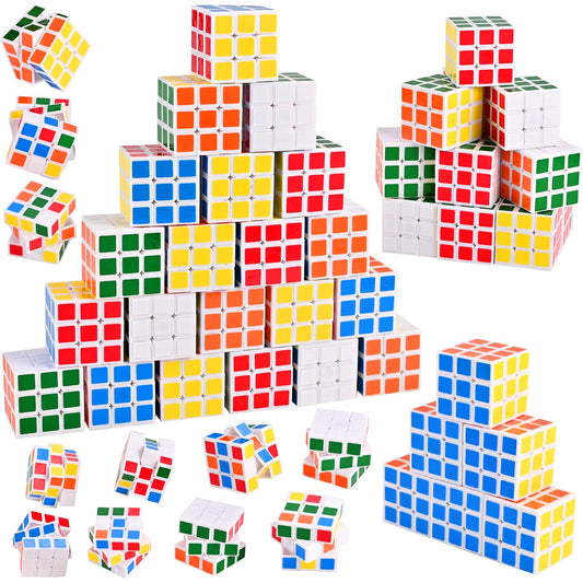 Goldge 60 mini cube puzzles 3x3 white, compact classroom rewards