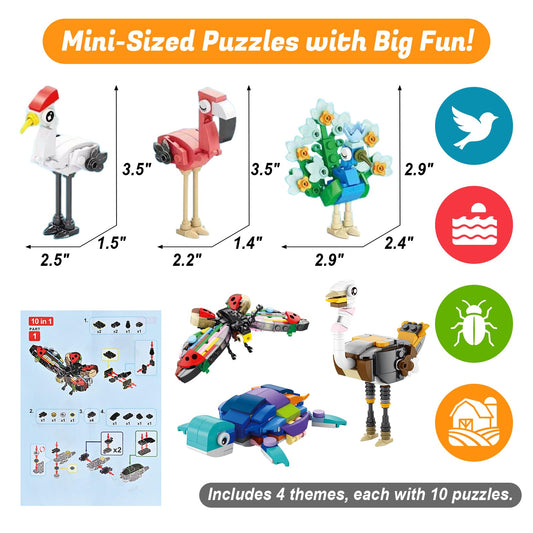 Goldge birds-theme building blocks ready for imaginative construction