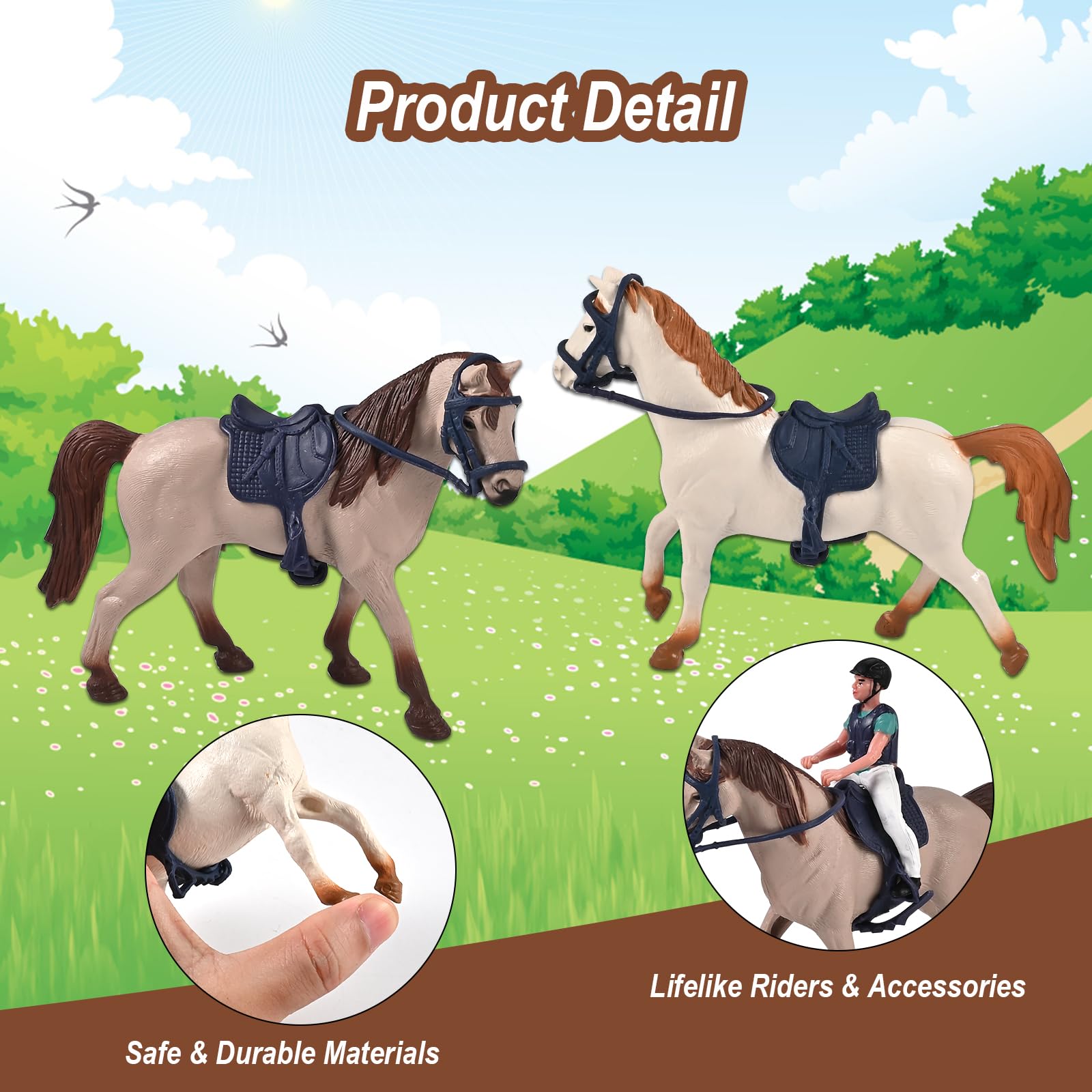 Goldge Horse Stable Playset featuring riders and a farmer for storytelling