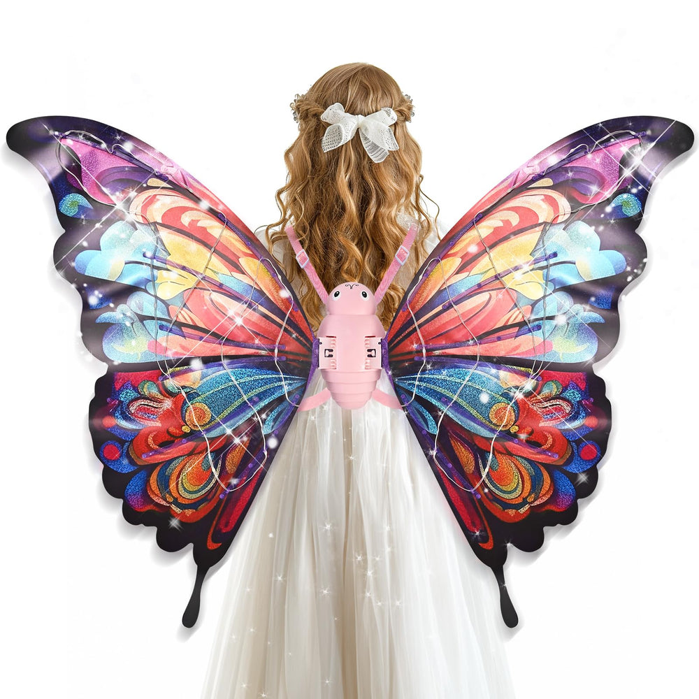 GOLDGE LED Fairy Wings posed open for magical dress-up moments.
