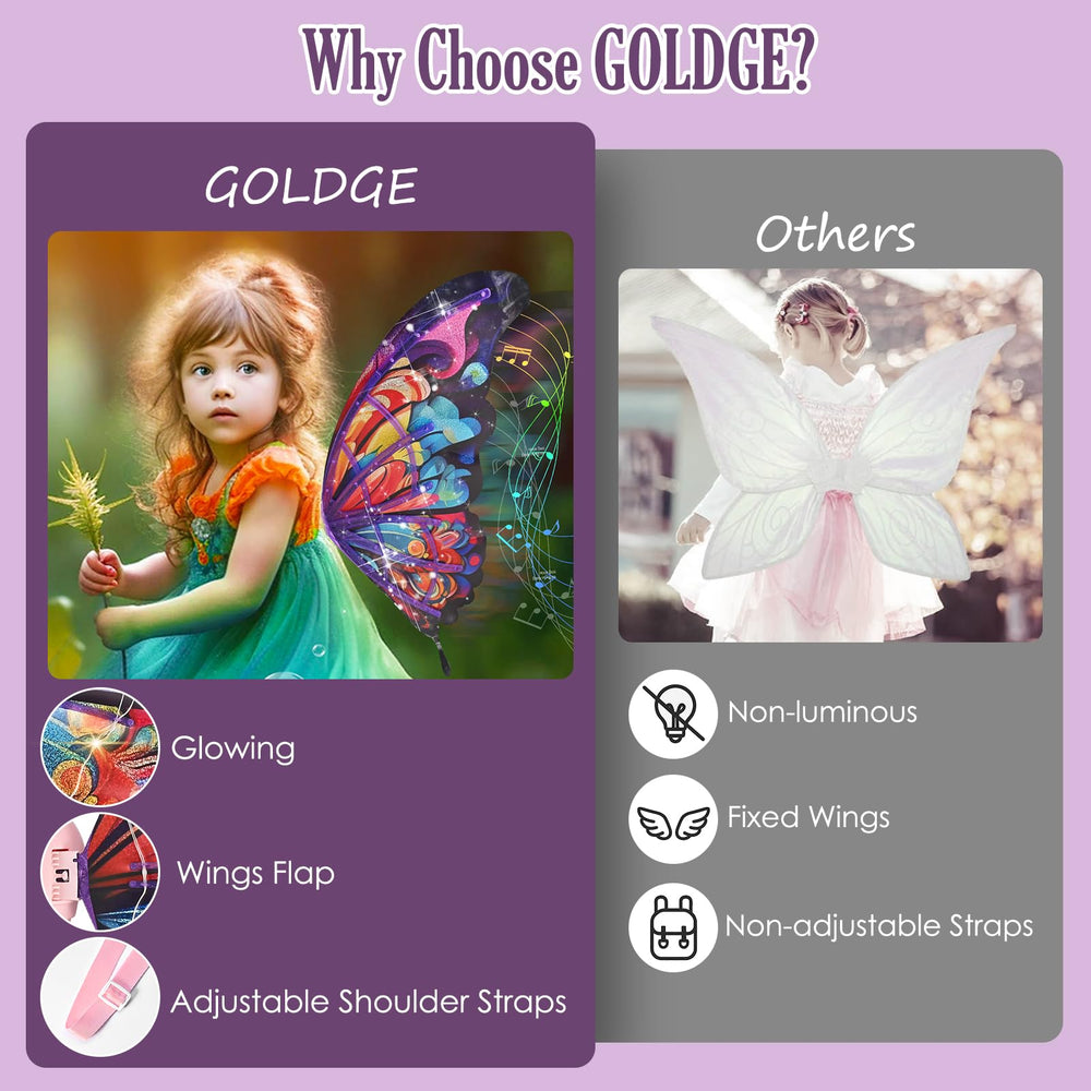 GOLDGE portable light-up wings ideal for cosplay events and parties.