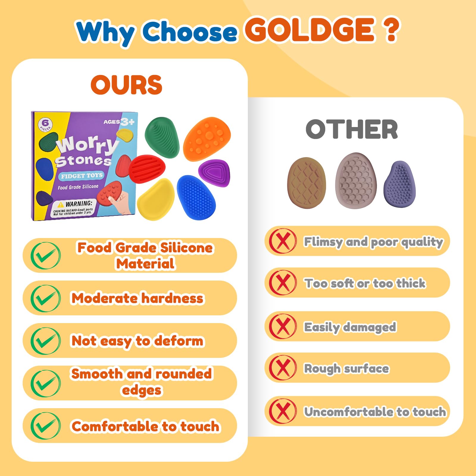GOLDGE Sensory Stones make ideal classroom prizes to encourage calm breaks.