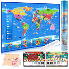 Goldge world map with talking pen engages kids in interactive geography exploration