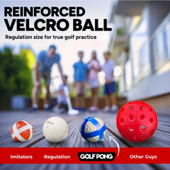 Golf Pong golf balls included for easy practice rounds.