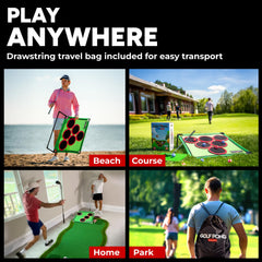 Golf Pong movable targets set for quick, flexible setup.