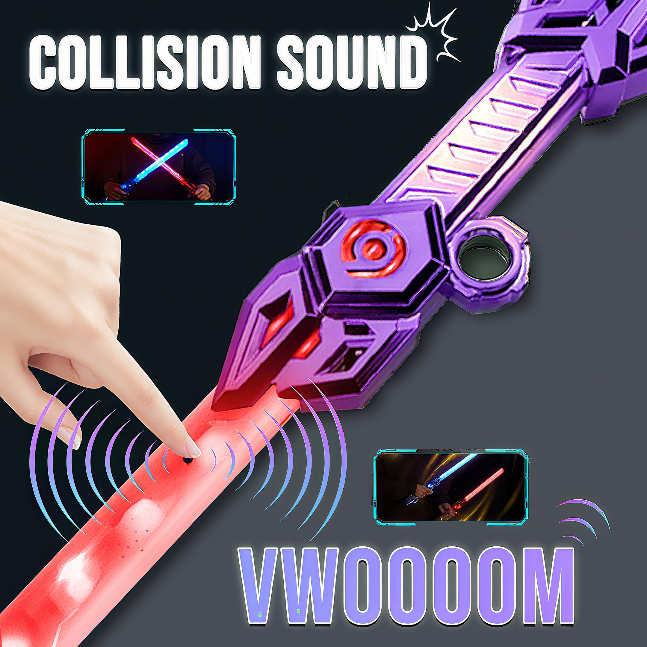 Golfli light up saber for kids with double-ended mode for safe creative battles