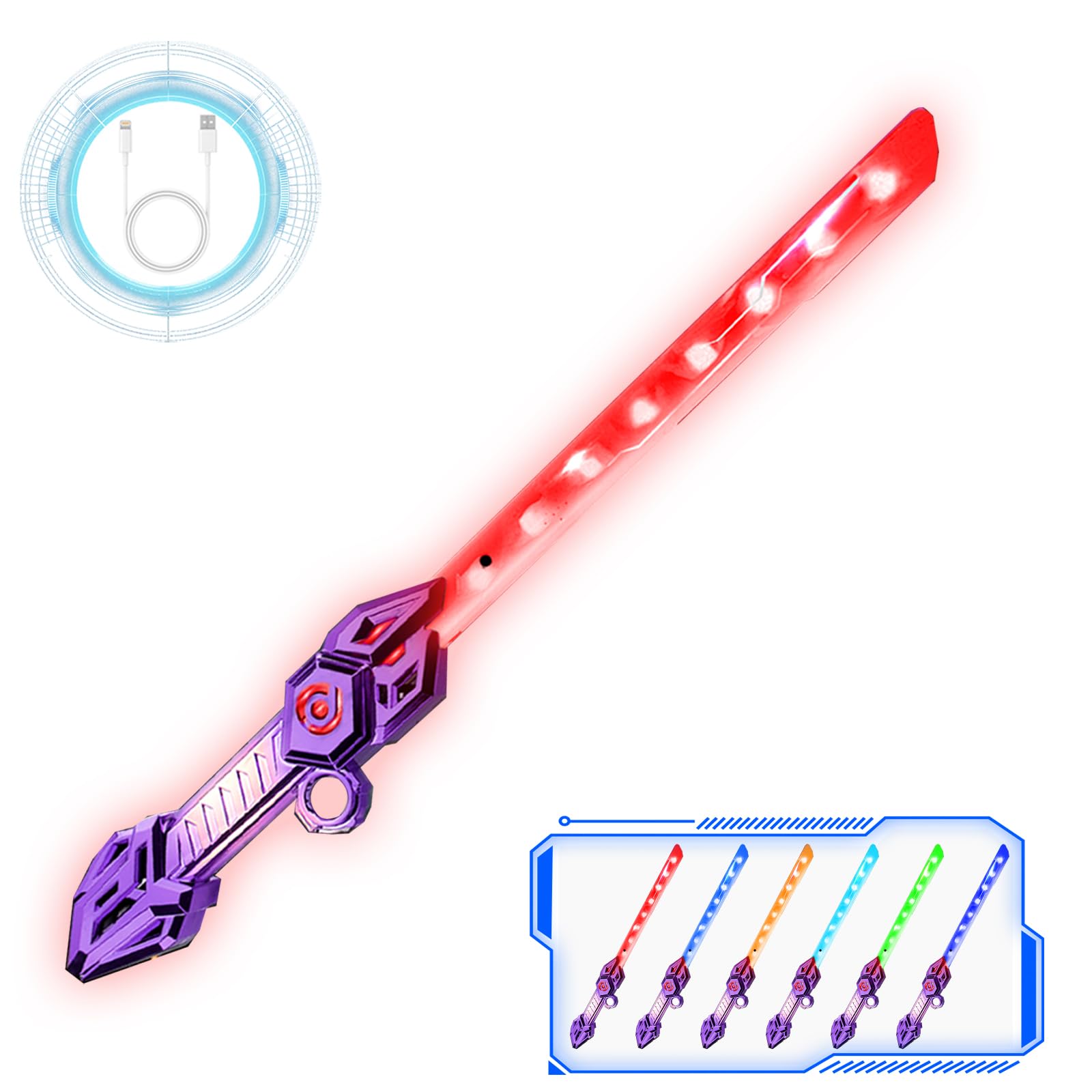 Golfli light up saber for kids with extended blade for epic imaginative duels