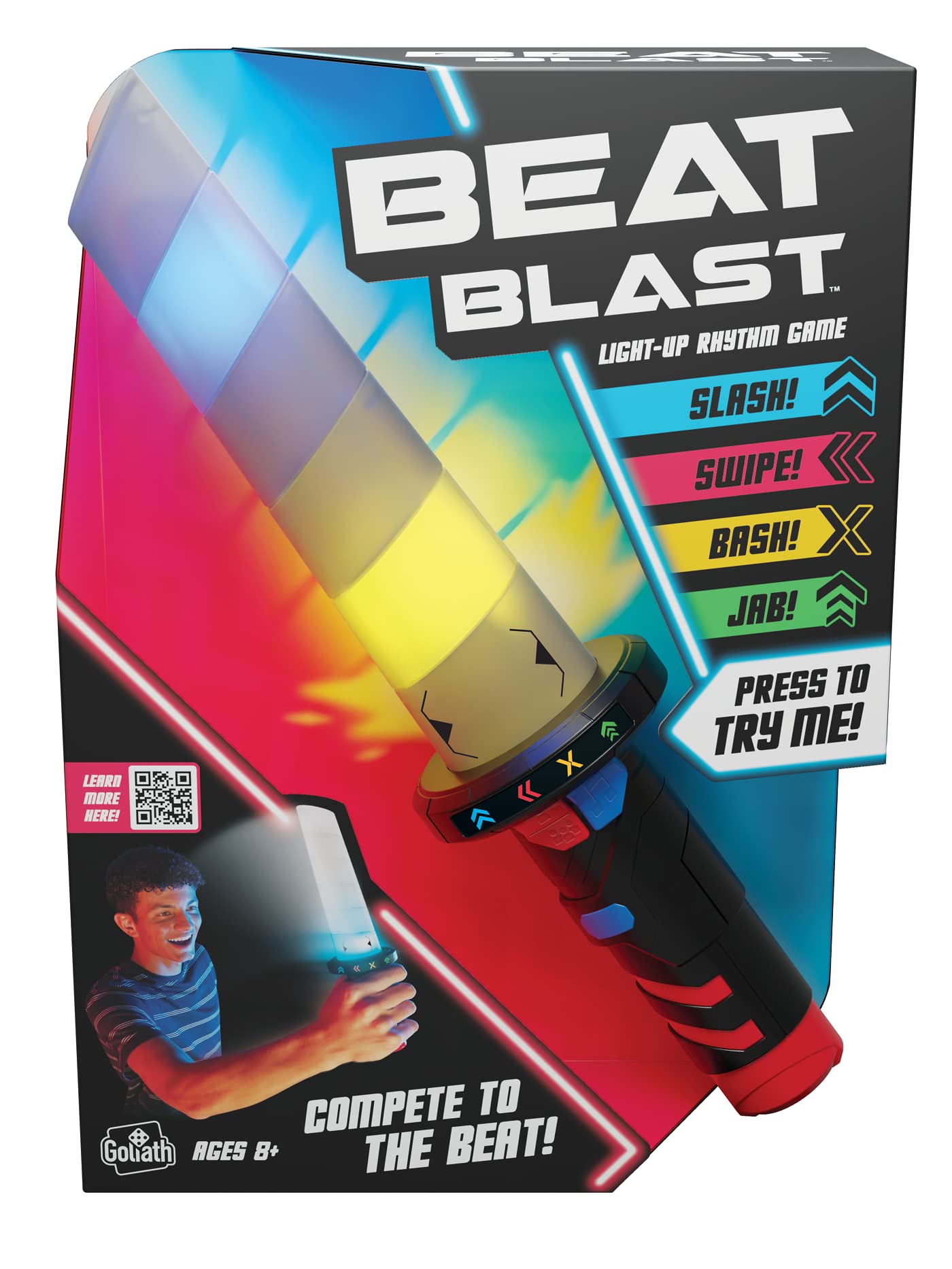 Goliath Beat Blast Game battery compartment enables portable play.