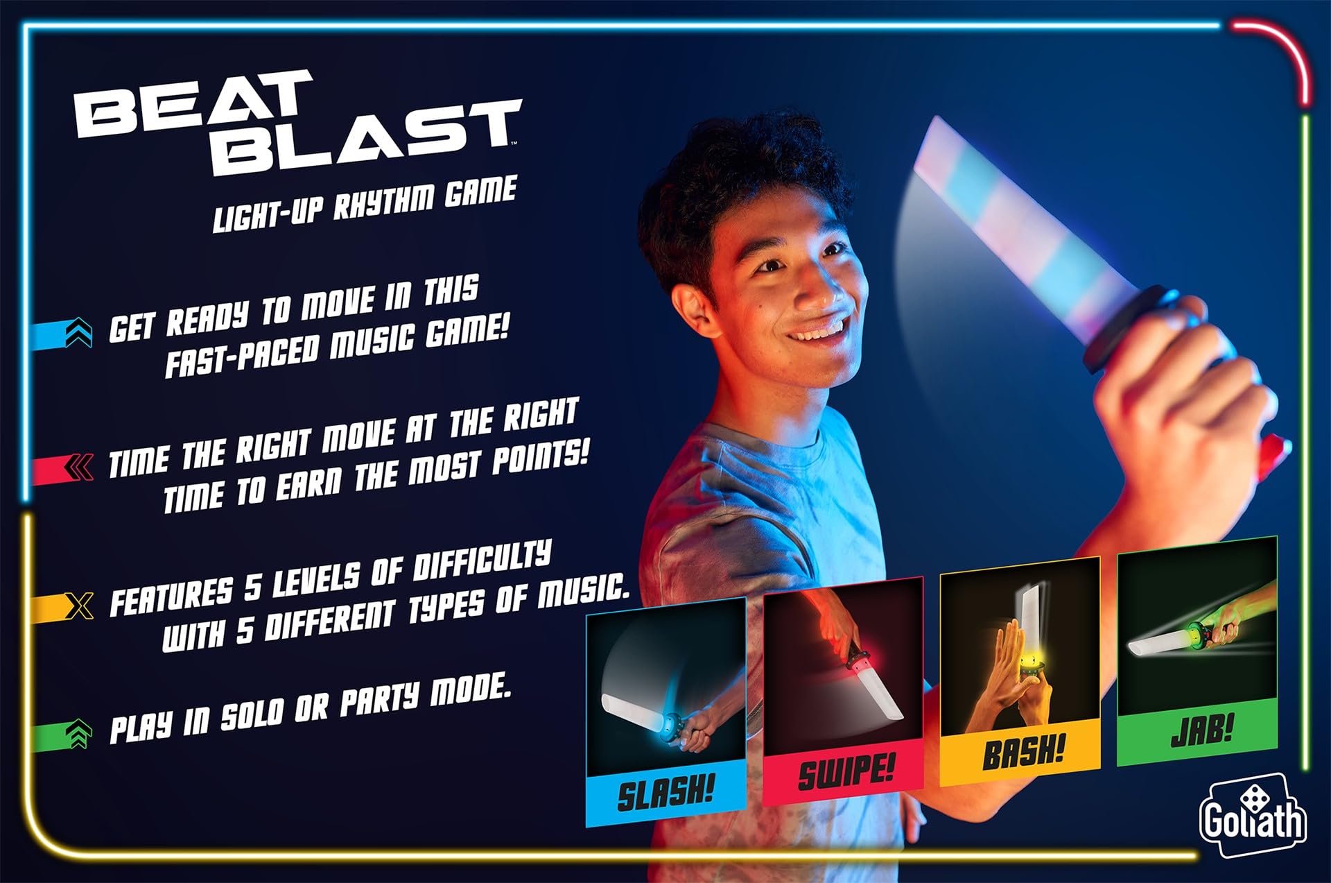 Goliath Beat Blast Game lights and sounds boost solo play immersion.