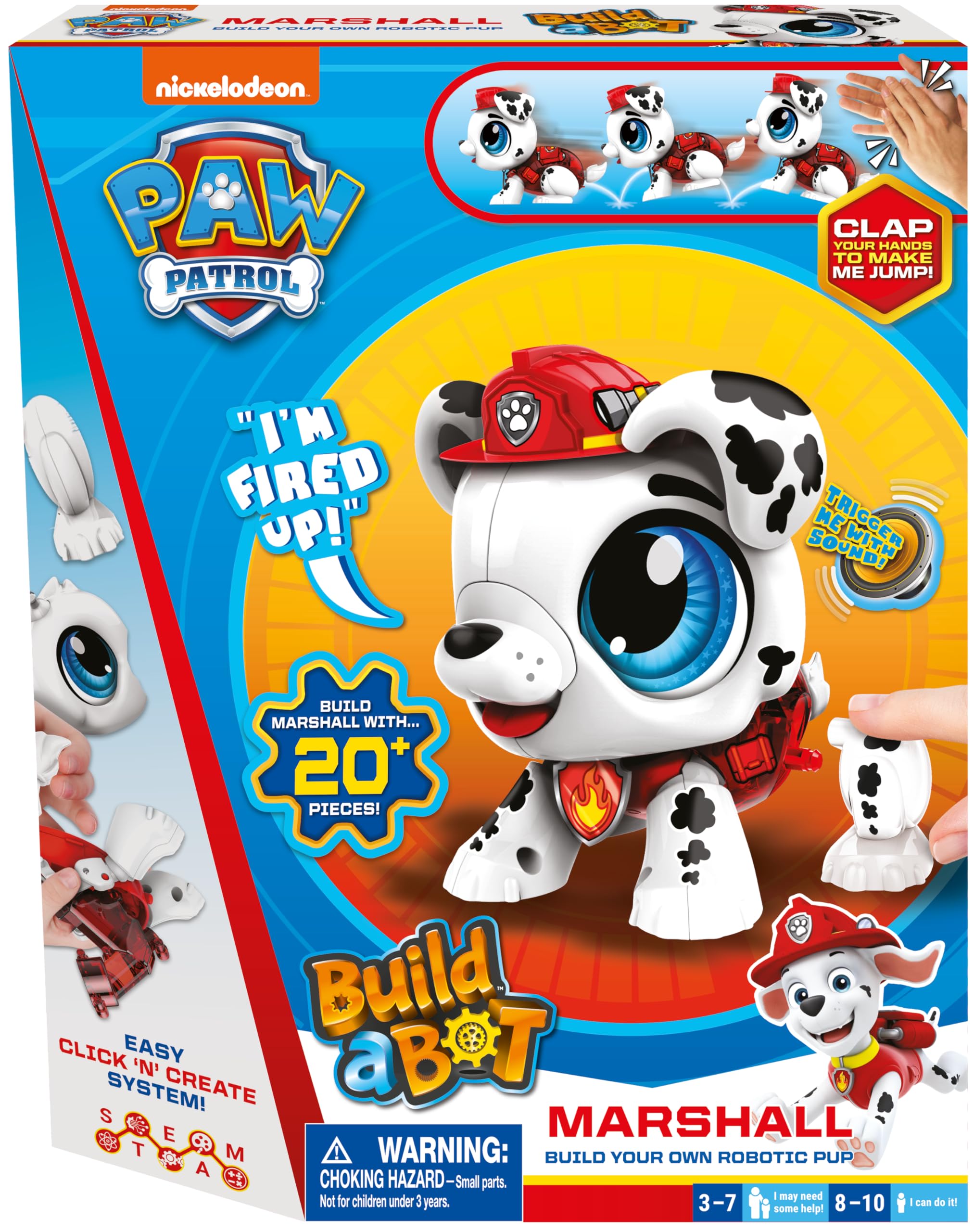 Goliath Build a Bot Marshall assembles into a motorized Paw Patrol hero for STEM play.