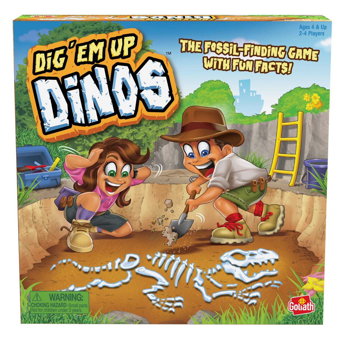 Goliath Dig 'Em Up Dinos gameboard with dig sites for fast-paced fossil fun.