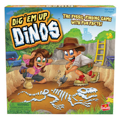 Goliath Dig 'Em Up Dinos gameboard with dig sites for fast-paced fossil fun.