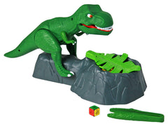 Goliath Dino Crunch T-Rex roars and leaps, heightening suspense.
