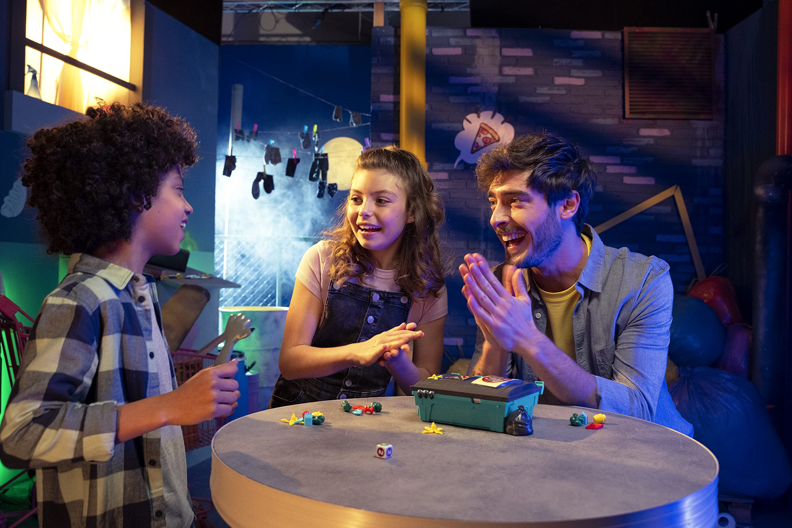 Goliath Dumpster Diver Game die rolling to decide turns