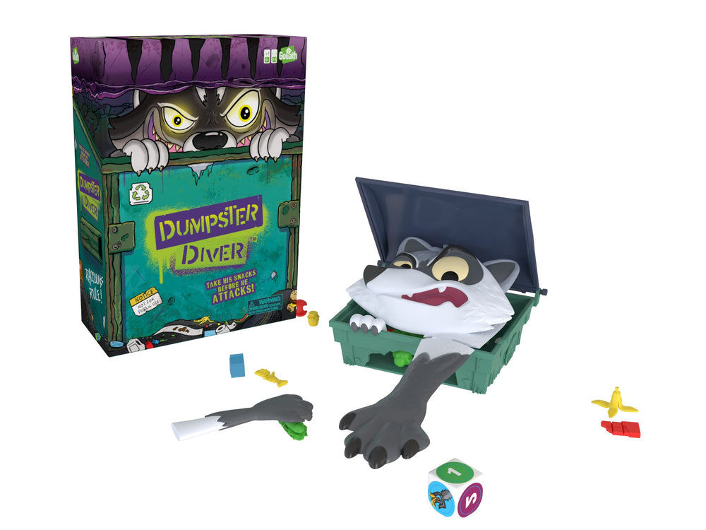 Goliath Dumpster Diver Game raccoon close-up with suspenseful paw defense