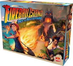 Goliath Fireball Island game components showcase durable pieces and vibrant artwork.
