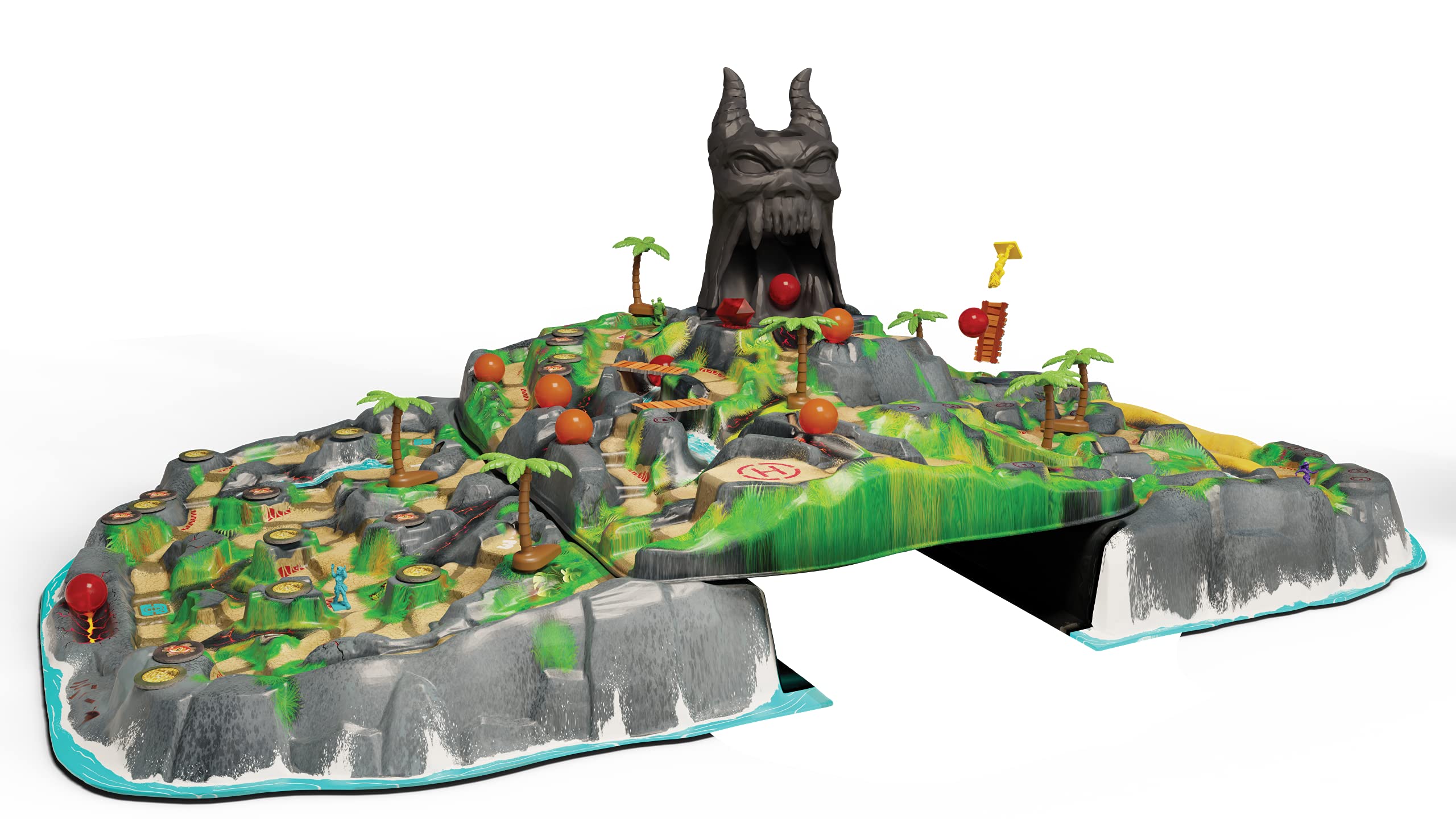 Goliath Fireball Island mountain and bridges encourage strategic moves and dramatic moments.