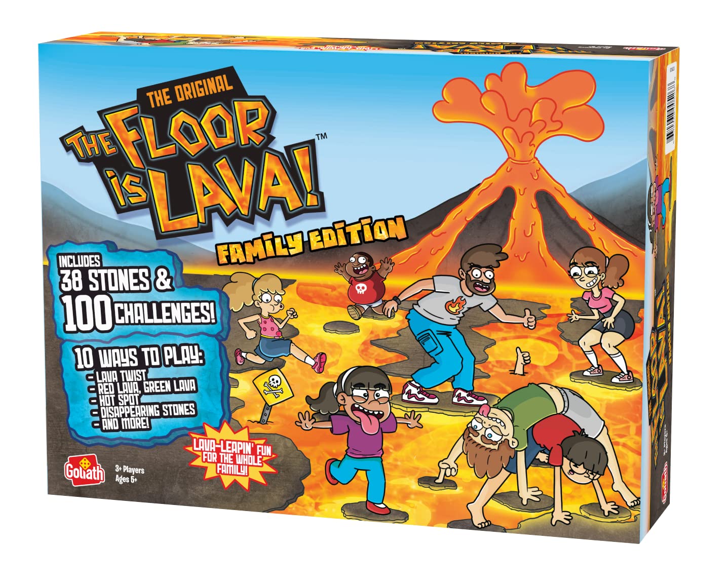 Goliath Floor is Lava Family Edition box content showcases included pieces.