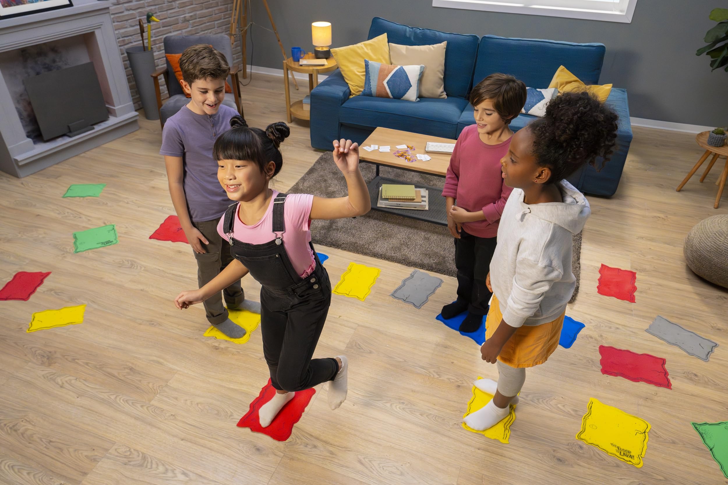 Goliath Floor is Lava Family Edition challenge cards prompt quick thinking during play.