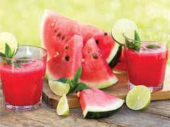 Goliath Foodie Puzzles Watermelon Smoothie finished puzzle: ideal wall display when complete