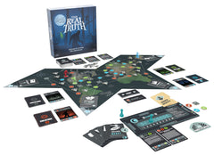 Goliath The Real Truth mission cards with QR codes offer lore snippets during play.