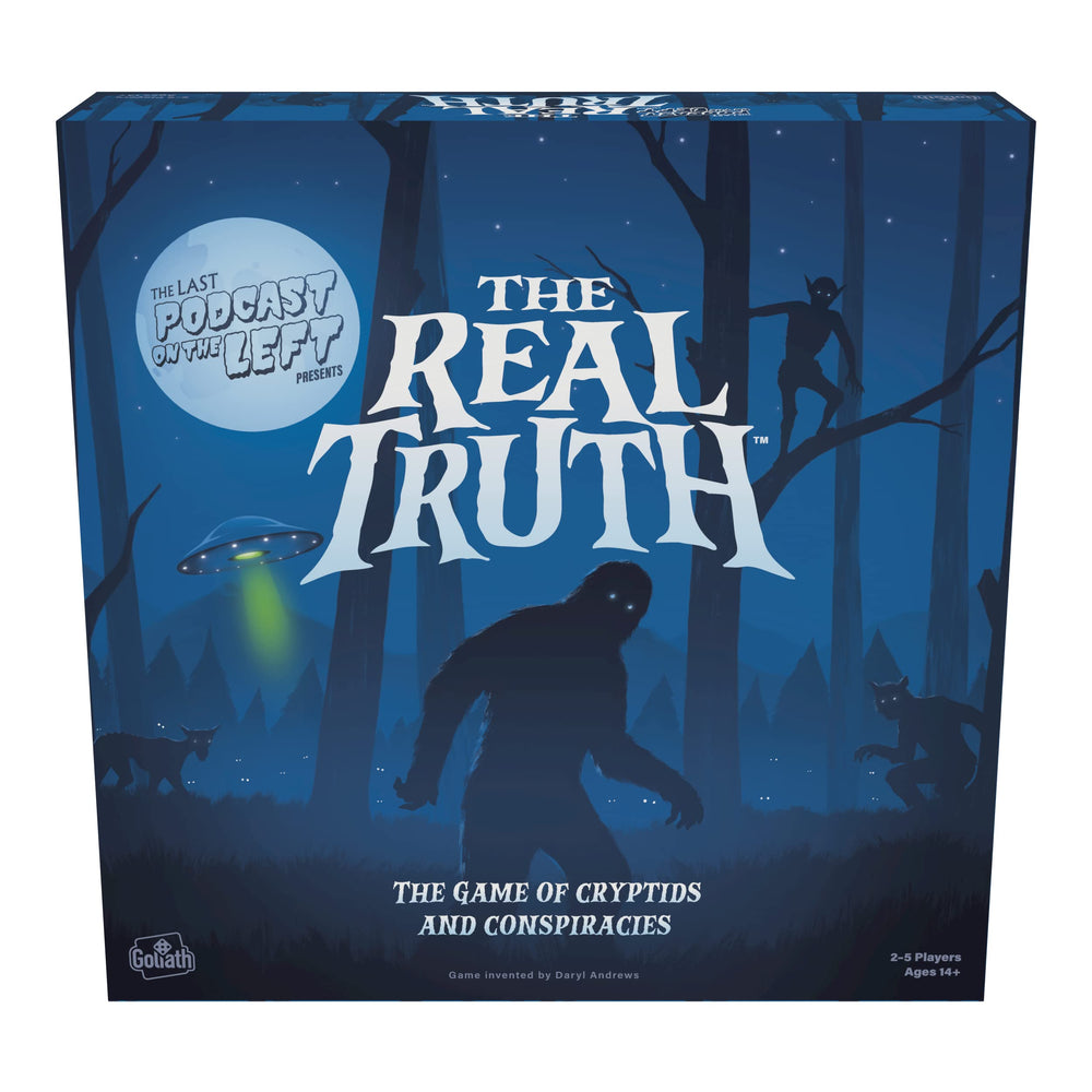 Goliath The Real Truth game cover with conspiracy artwork for immersive family game night.