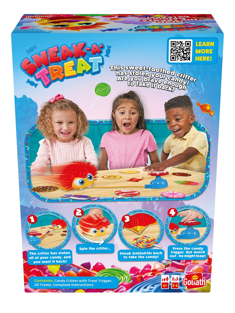 Goliath Sneak-A-Treat spinning action as the critter wiggles.