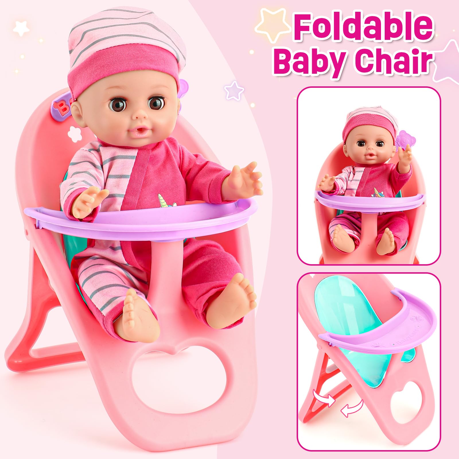 Golray 12in girl doll drinking wetting action demonstrates lifelike diaper experience