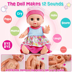 Golray 12in girl doll high chair detail highlights convenient feeding play