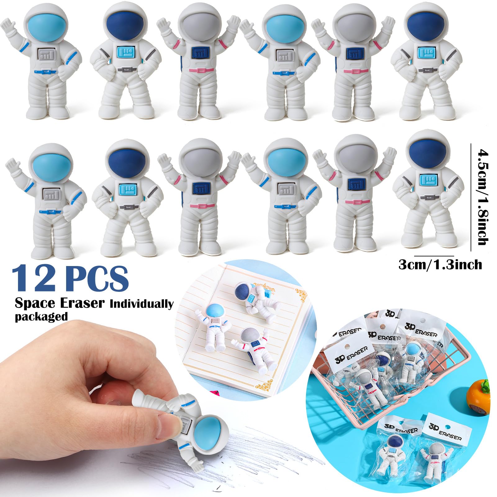 Golray astronaut erasers for classroom prizes or goody bags with a playful touch