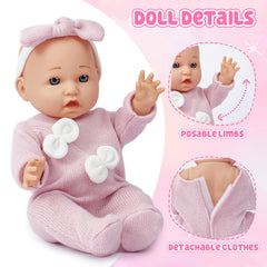 Golray bottle with nipple enables lifelike feeding pretend play moments.