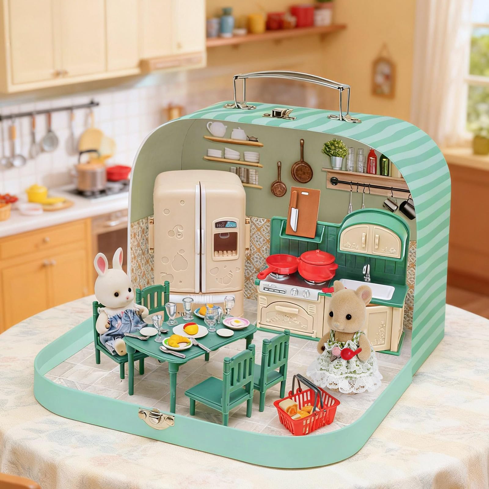 Golray Kitchen Suitcase includes kid-friendly kitchenware for creative cooking pretend play.