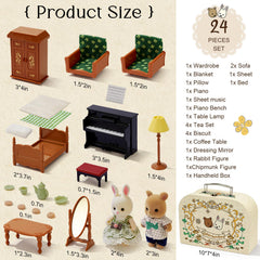 Golray dollhouse suitcase dining table scene encourages creative pretend meals.