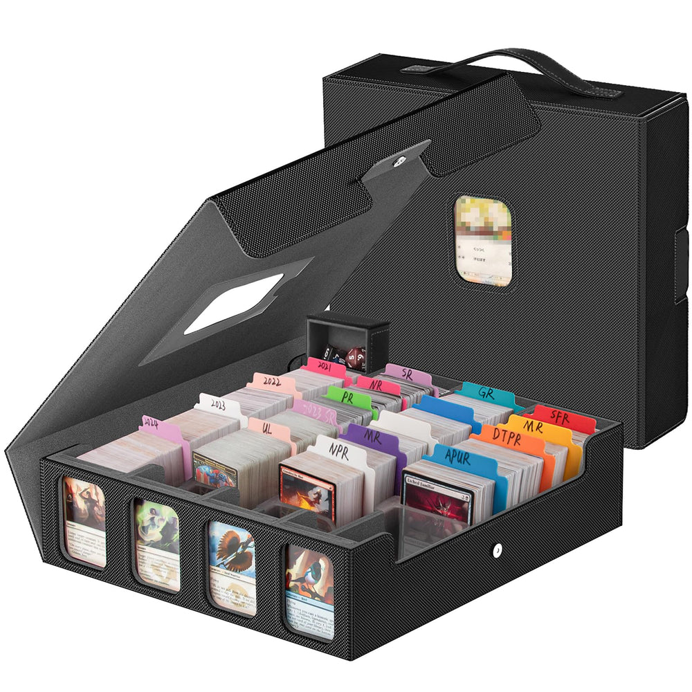 Gomyrod 3200+ storage box front view with display window showcasing a card