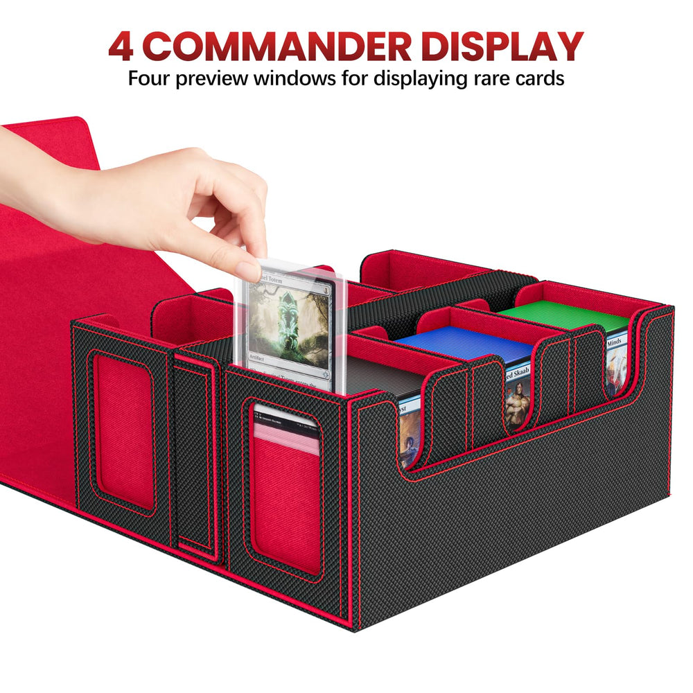 Gomyrod 600+ card capacity suitable for unsleeved and sleeved setups