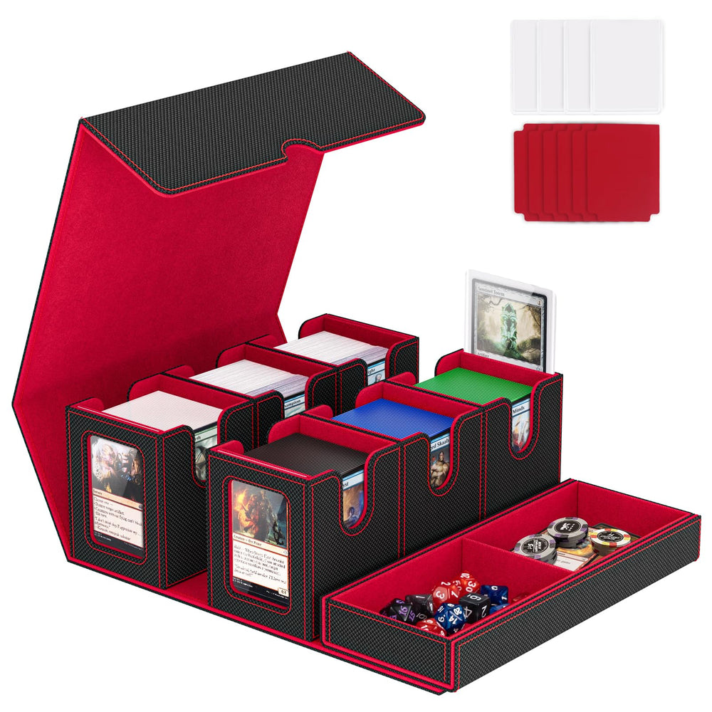 Gomyrod 7-in-1 deck box with commander display for easy card showcase during play