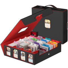 Gomyrod card storage box with display window showing a featured card