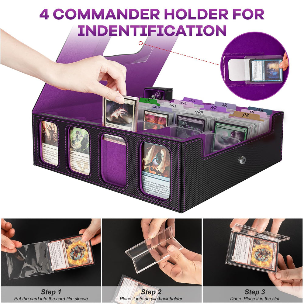 Gomyrod deck box with durable PU leather protects cards during transport.