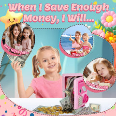 GONINO pink piggy bank durable ABS build supports long use