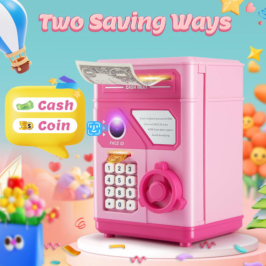 GONINO pink piggy bank password protection for secure child savings