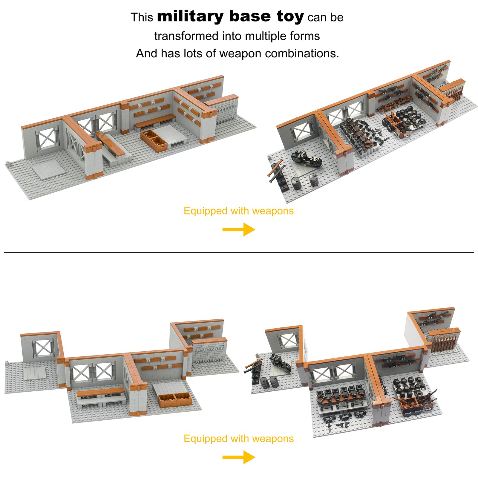Gonsausola compatible with major brick brands for expandable play.